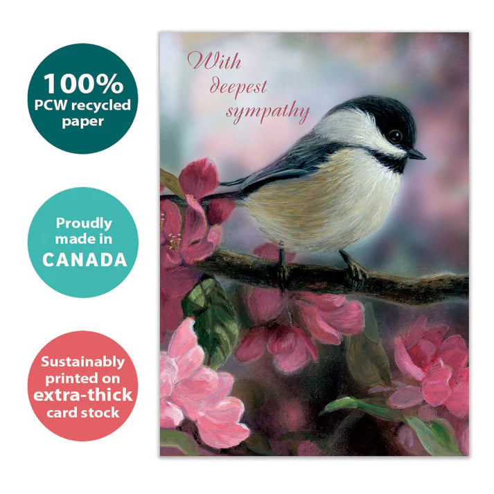 Tree Free Greetings 🍁Chickadee With Deepest Sympathy