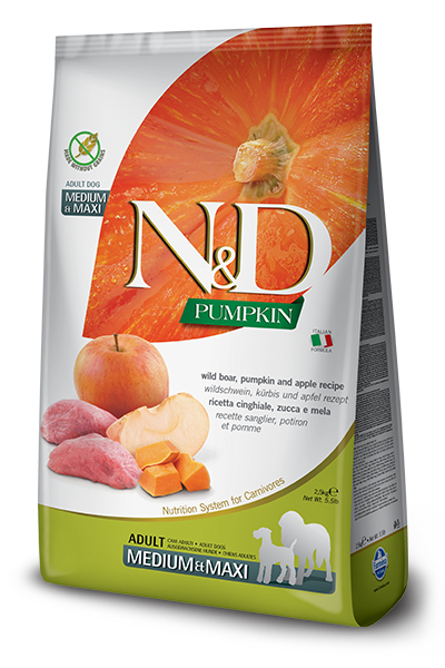Farmina N & D Adult Med/Maxi Boar, Apple & Pumpkin for Dogs 12KG