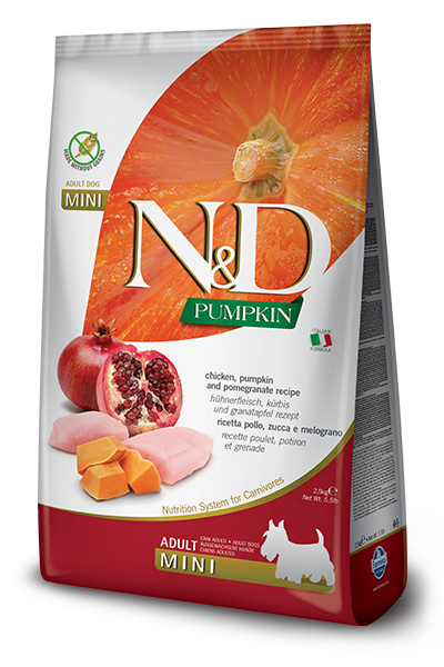 Farmina N & D Adult Mini Chicken, Pomegranate with Pumpkin for Dogs 2.5KG