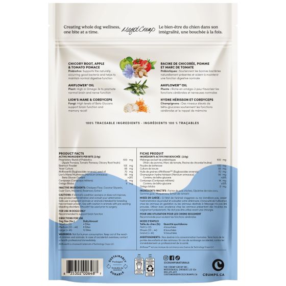 Crumps Naturals š Gutsy Elevate (Mind + Gut) Bites Dog Treats 190g