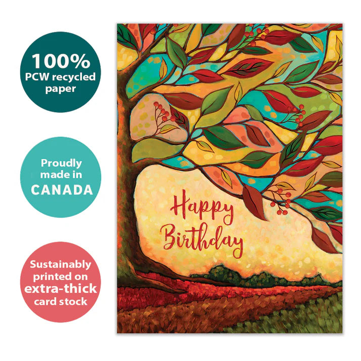 Tree Free Greetings 🍁Autumnal Tree Birthday Card