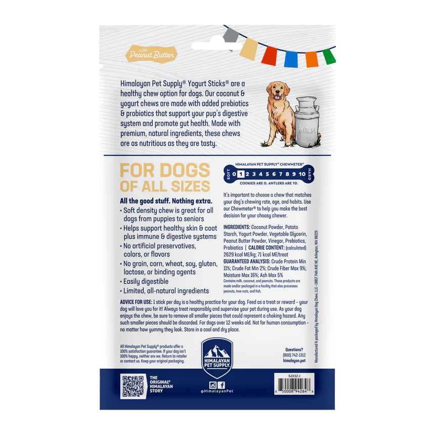 Himalayan Pet Peanut Butter Yogurt Sticks 136g