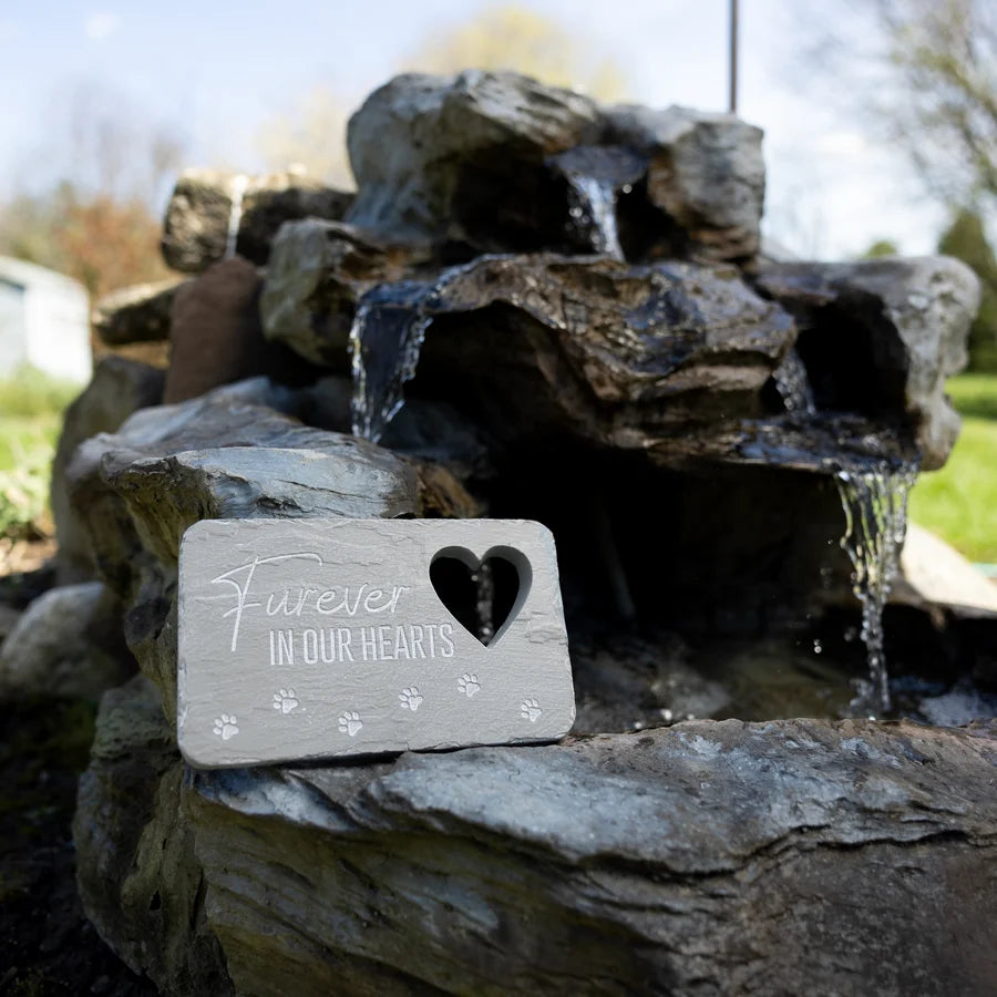 "Furever in our Hearts" 7" x 4.25" Garden Stone