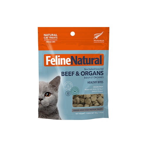 Feline Naturals Beef & Organs 50g Healthy Bites Cat Treats