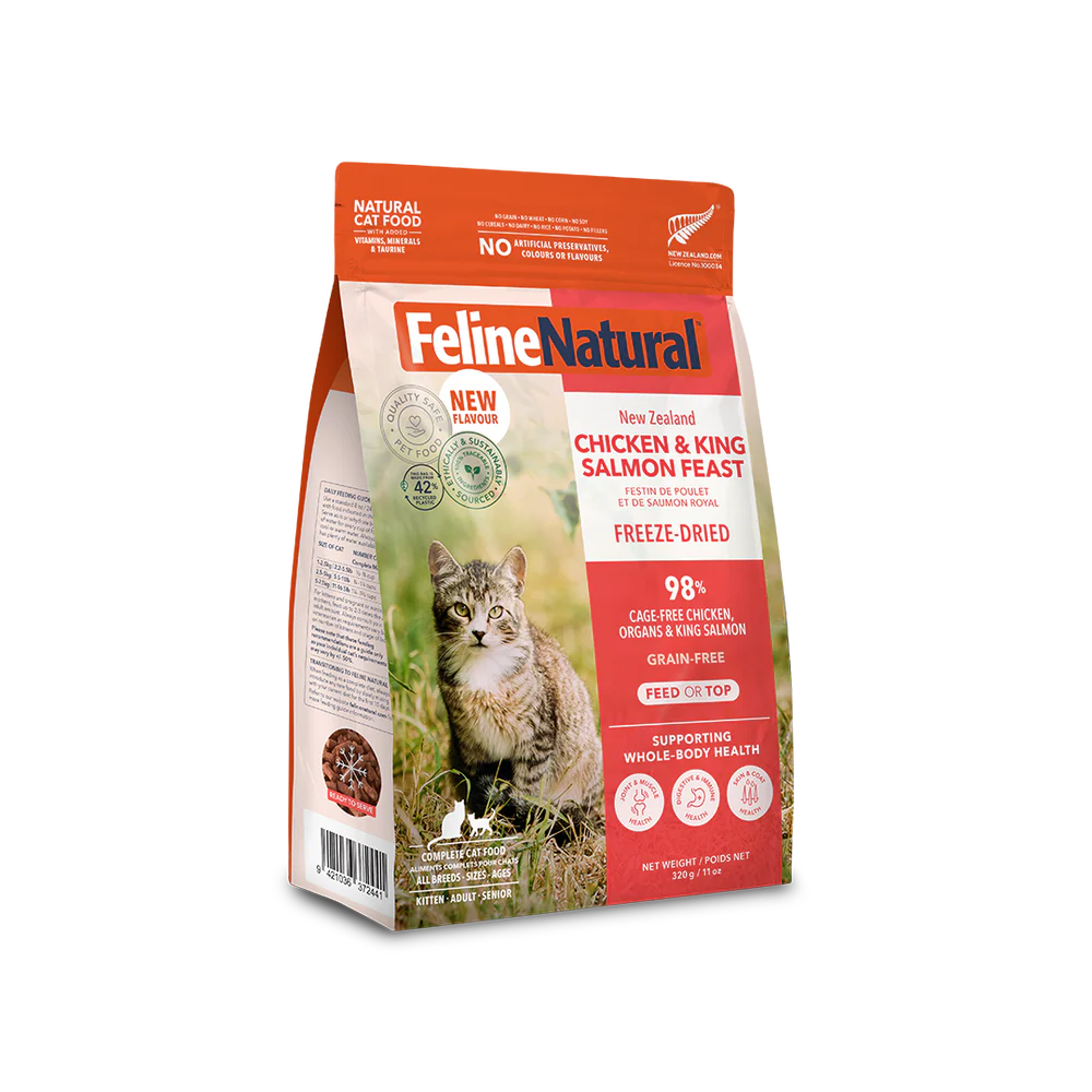 Feline Natural™ New Zealand Chicken & King Salmon Feast Freeze Dried Cat Food