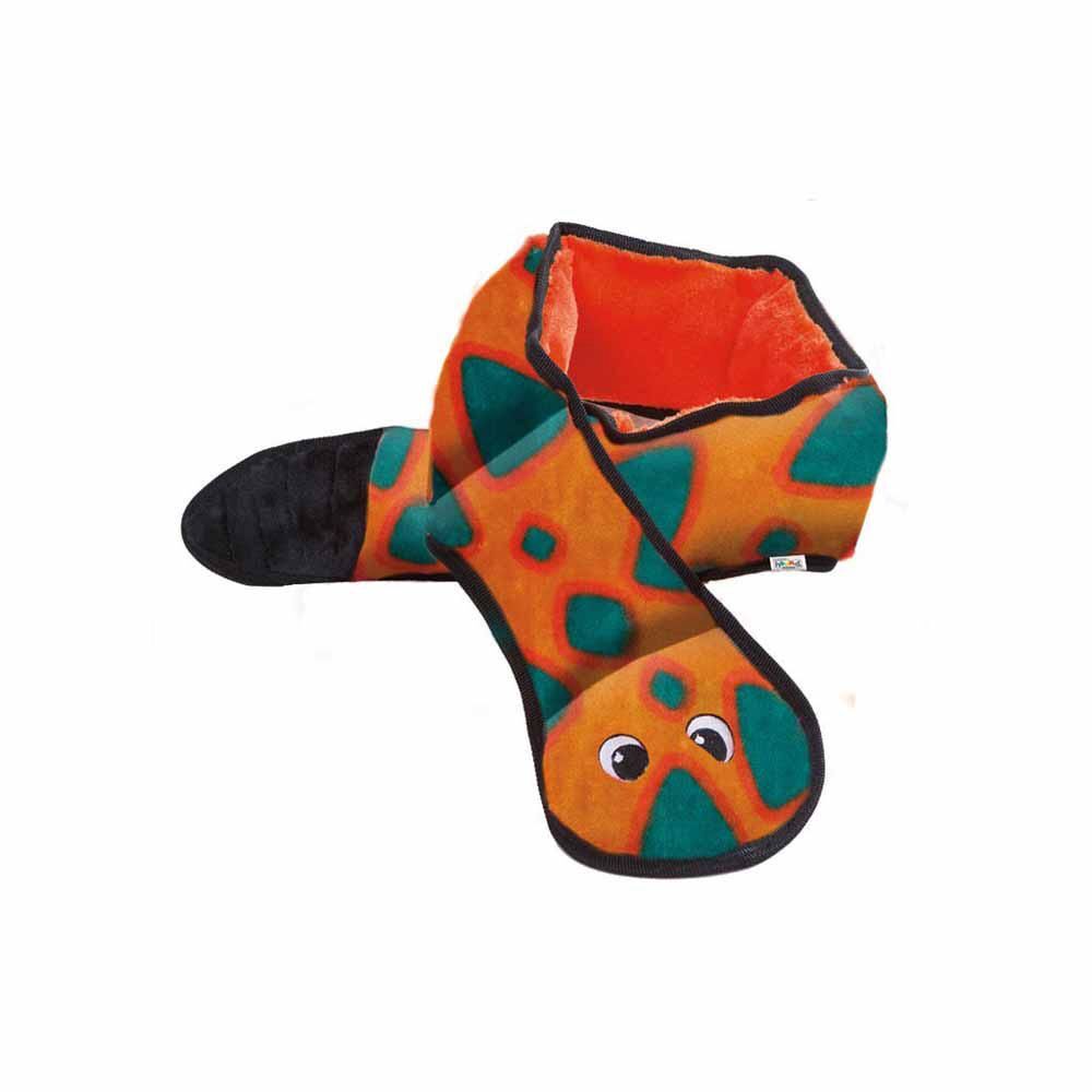 Outward Hound Durablez 6 Squeaker Orange Red Snake 38"
