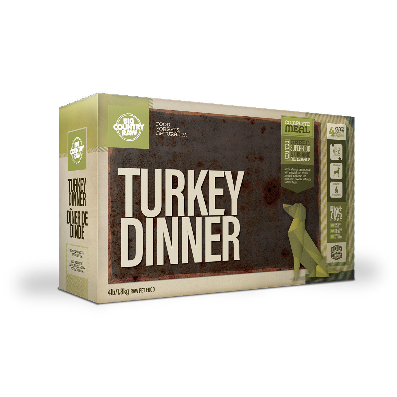 Big Country Raw 🍁Turkey Dinner 4Lb Carton