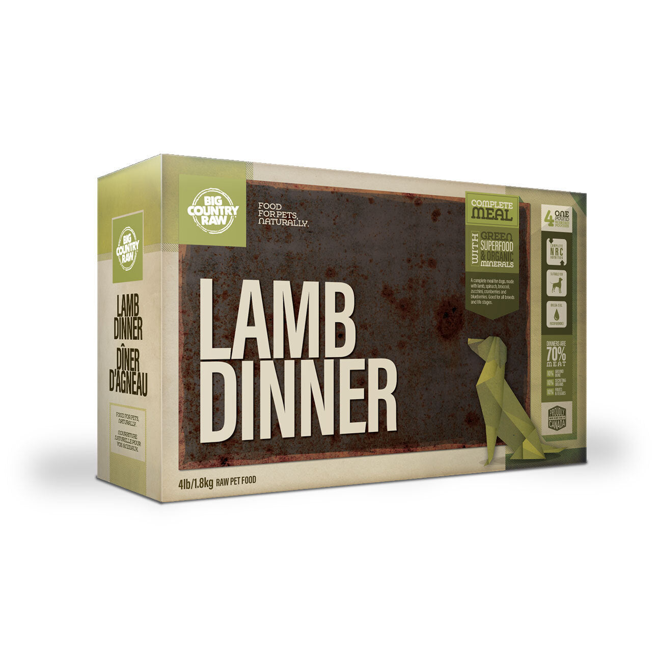 Big Country Raw 🍁Lamb Dinner 4Lb Carton