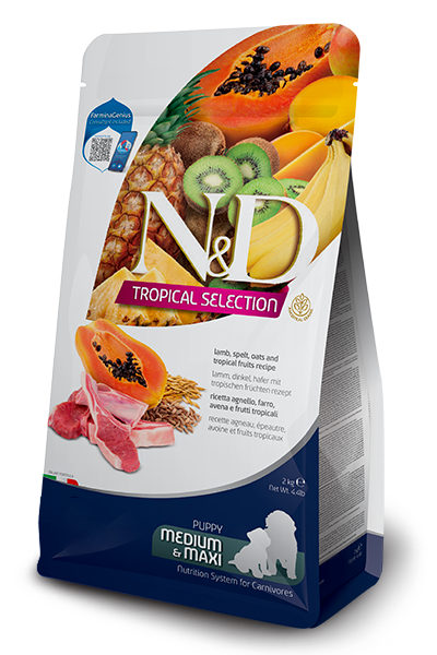 Farmina N&D Tropical Selection Puppy Med/Maxi Lamb, Spelt, Oats & Fruits for Puppies