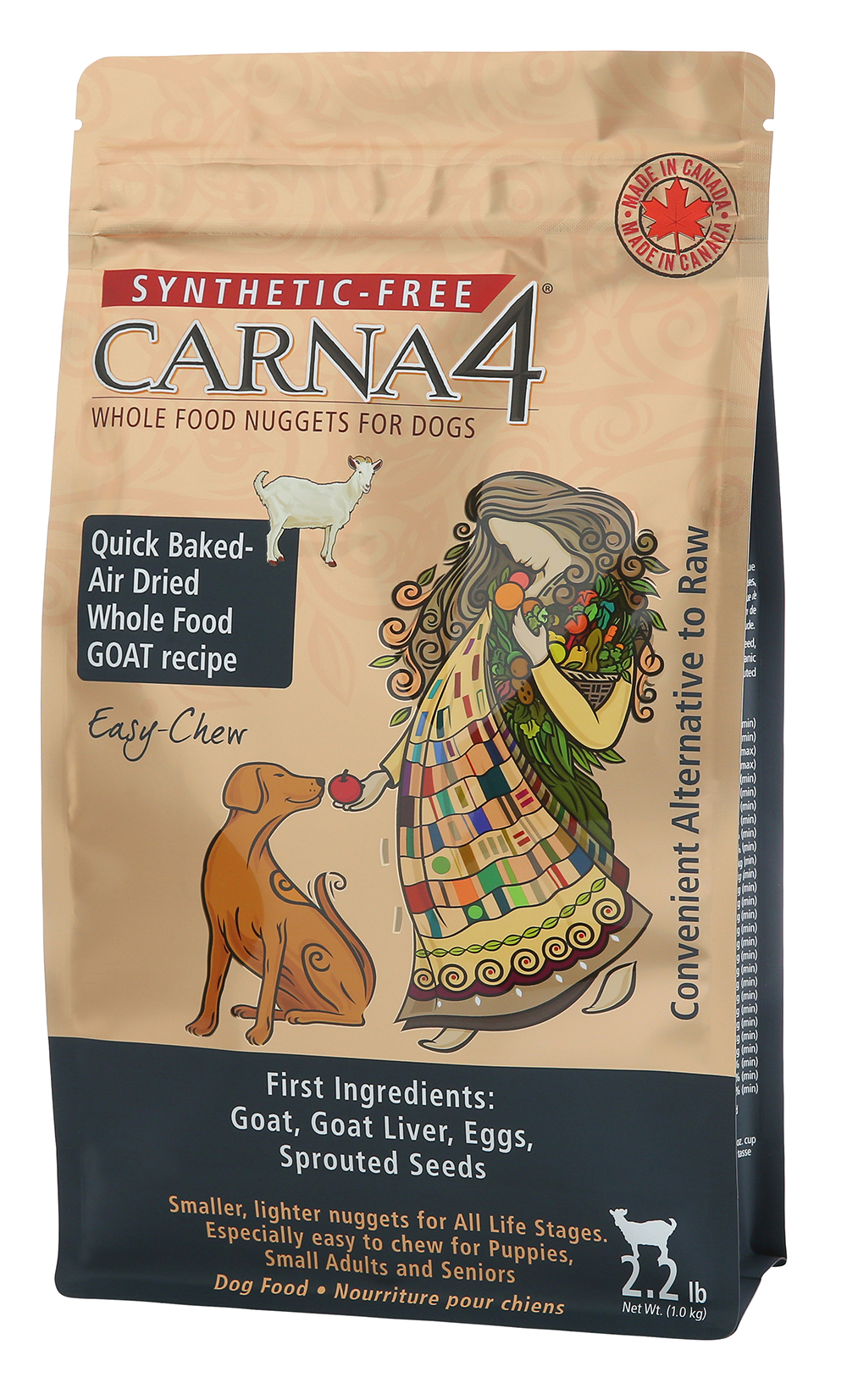 Carna4 🍁Goat Quick Baked-Air Dried Whole Food Nuggets for Dogs