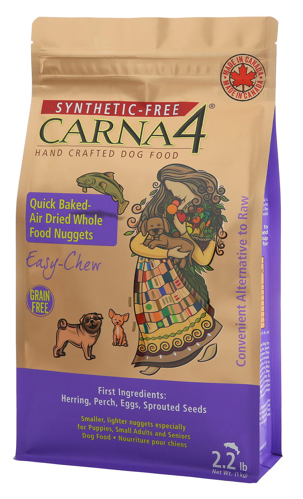 Carna4 🍁Herring Quick Baked-Air Dried Whole Food Nuggets for Dogs