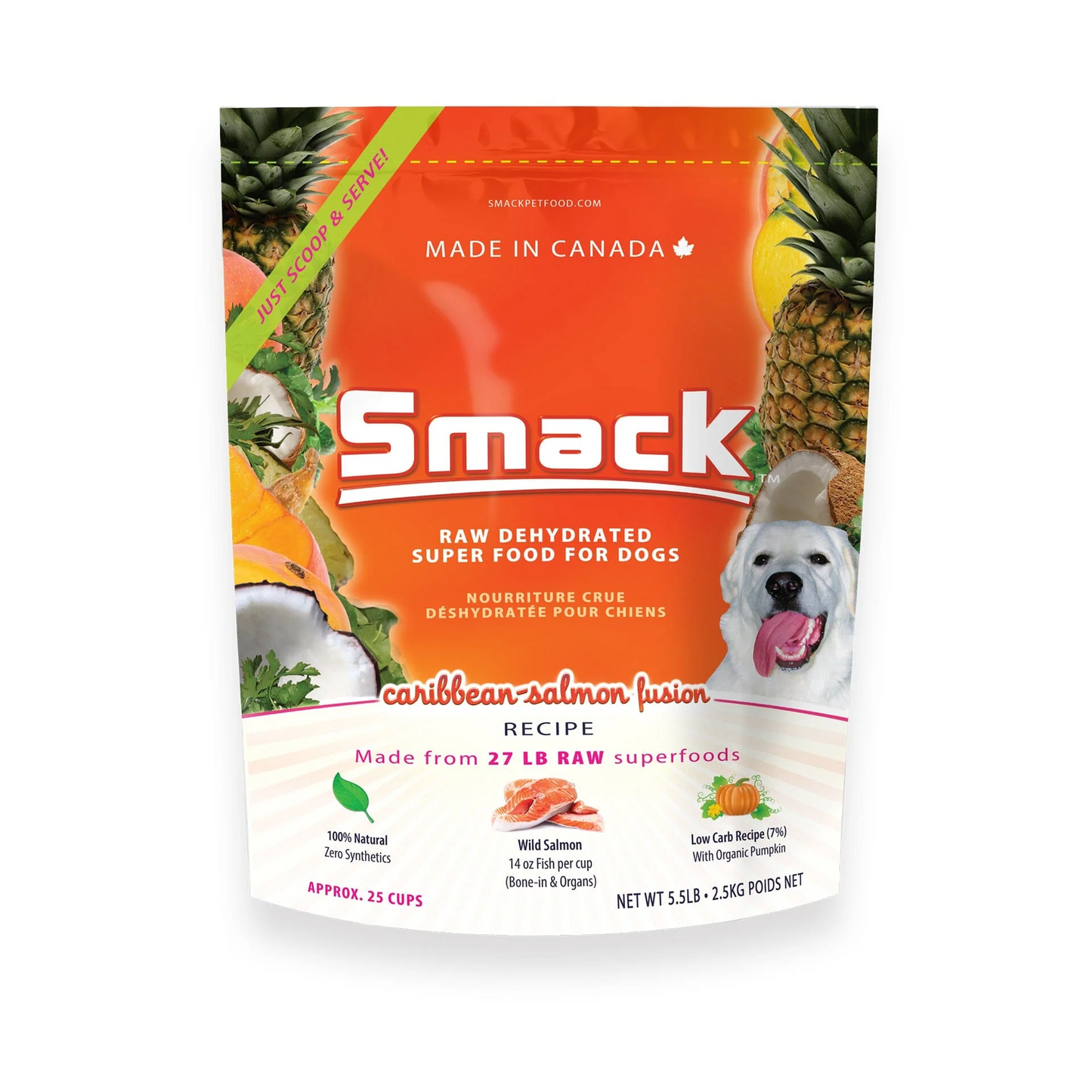 Smack🍁 Caribbean Salmon Fusion Raw Dehydrated Super Food for Dogs
