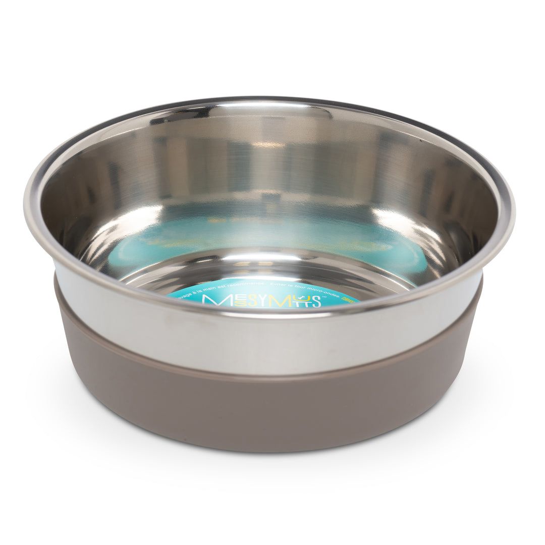 Messy Mutts 🍁Stainless Steel Heavy Gauge Bowl with Non-Slip Removable Silicone Base