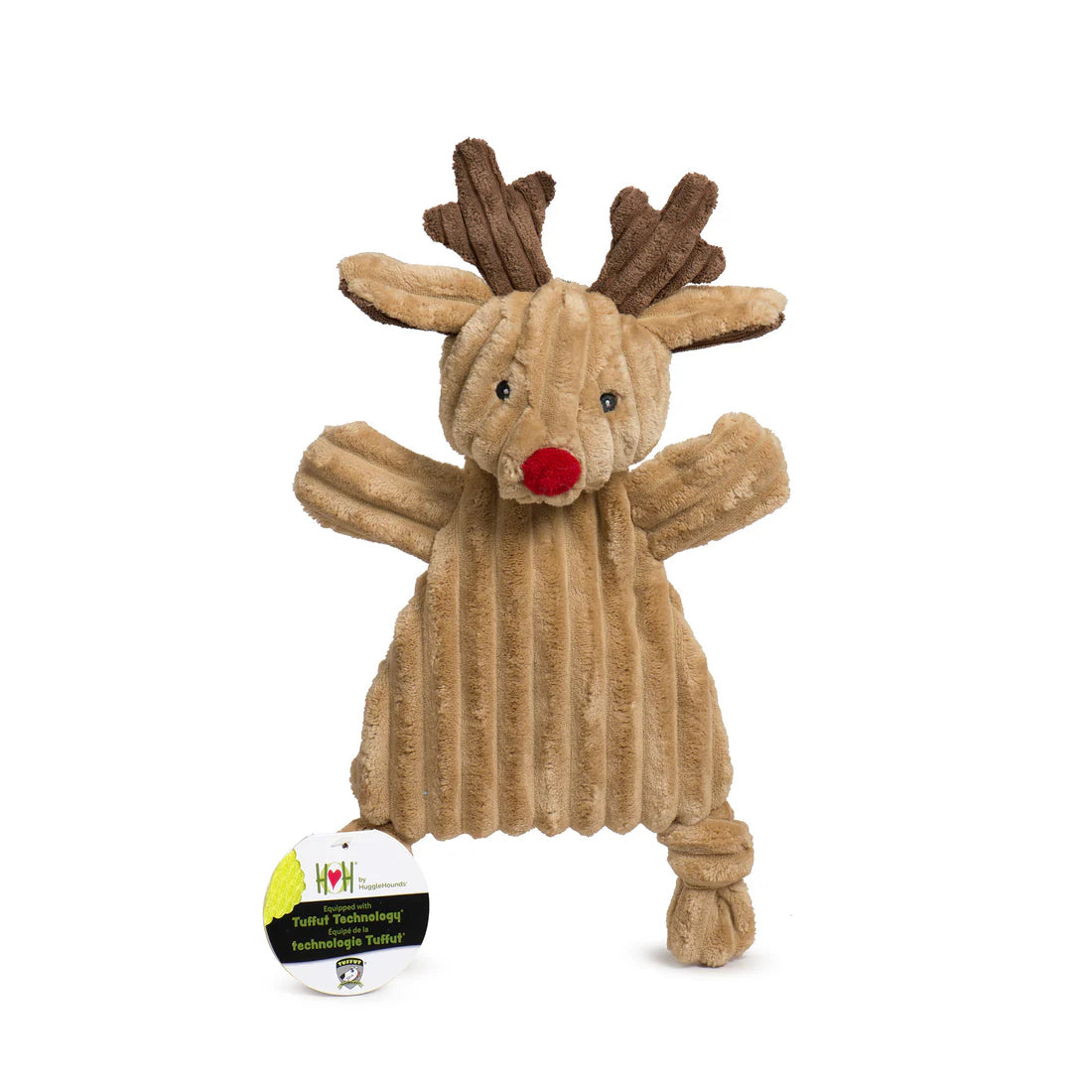 Huggle Houndz Reindeer Flattie Dog Toy