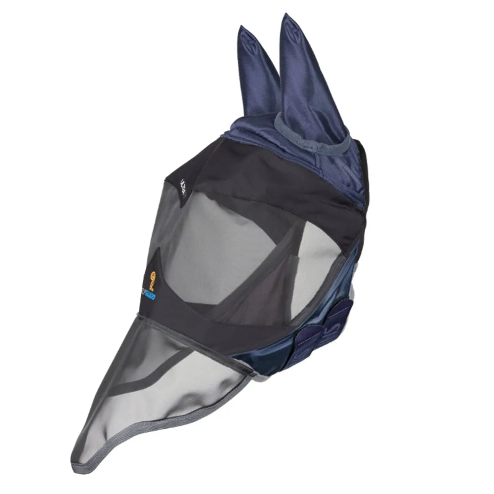 Shires Navy FlyGuard Pro Deluxe Fly Mask with Ears & Nose