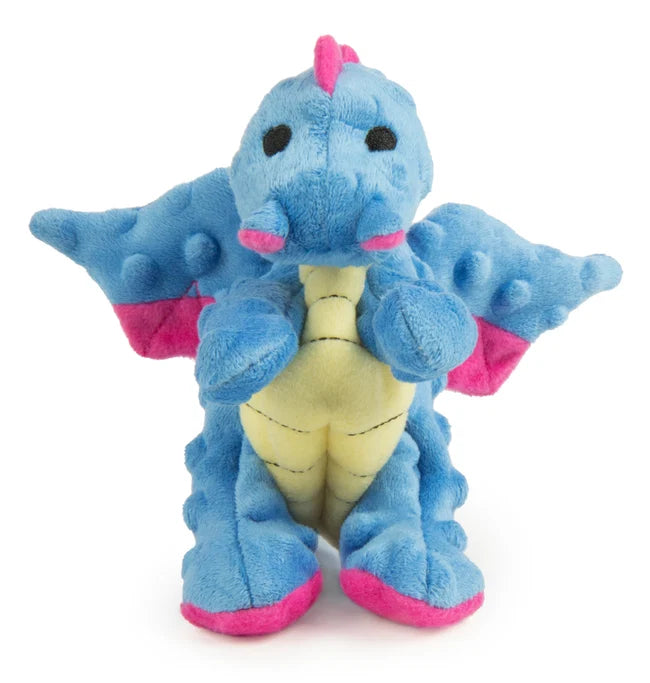 goDog Periwinkle Dragon with Chew Guard Technology Dog Toy
