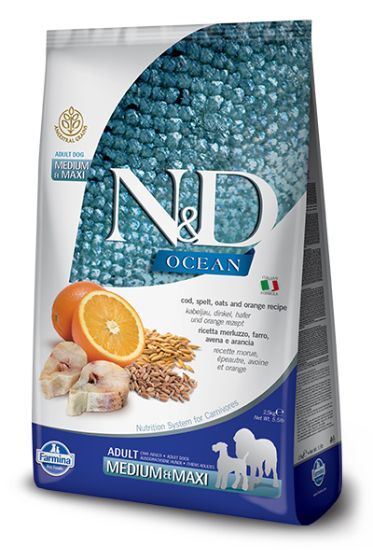 Farmina N&D Ancestral Grain Ocean Cod & Orange Med/Maxi Dog Food