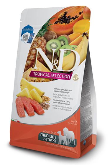 Farmina N&D Tropical Selection Adult Med/Maxi Salmon, Spelt, Oats & Fruits for Dogs
