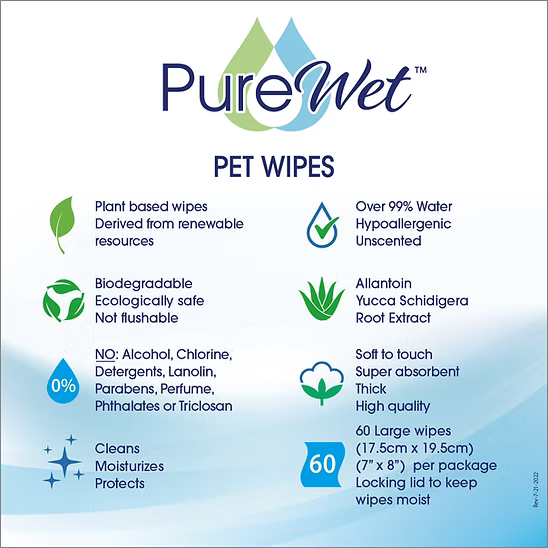 PureWet đPet and People Wipes 60ct - Regular
