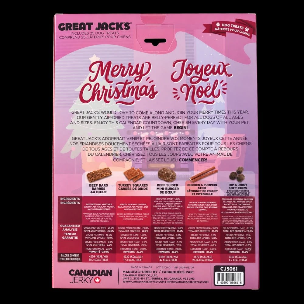 Great Jacks π Advent 25 Day Calendar for Dogs 2026