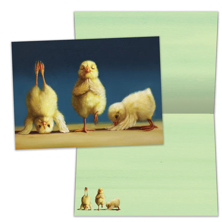Tree Free Greetings Chick Yoga All Occassion Card