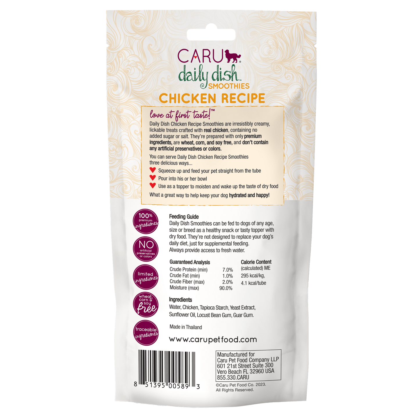 Caru Chicken Lickable Treats for Dogs 4 x 14g