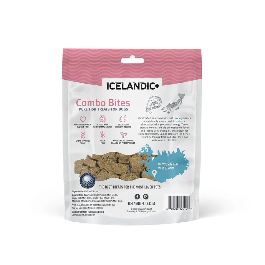 ICELANDIC+ Cod & Shrimp Combo Bites Dog Treats 3oz