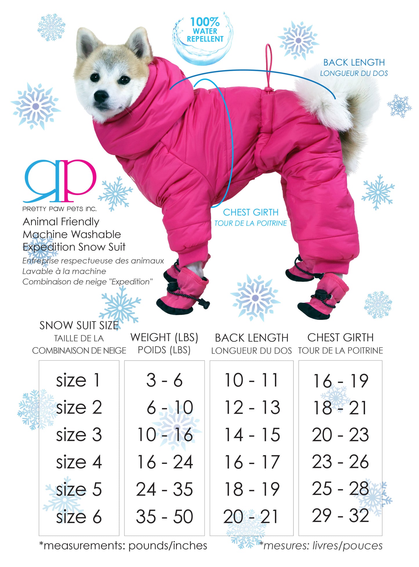 Pretty Paw 🍁Expedition Snowsuit Magenta Rose