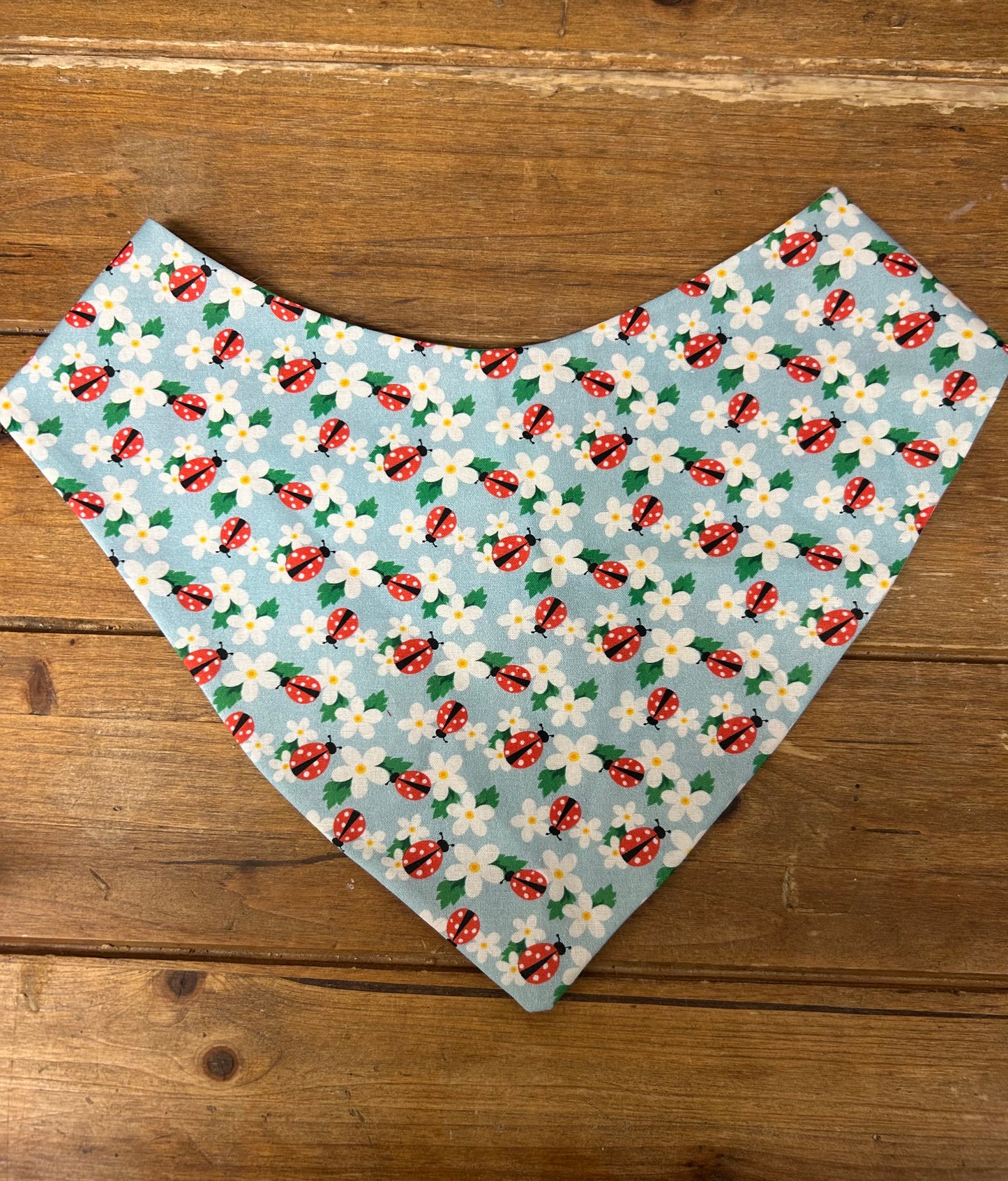Colly's Creation ๐ Flowers & Ladybugs Reversible Bandana