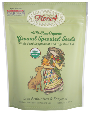 Flora4 🍁Original Ground Sprouted Seeds Whole Food Supplement and Digestive Aid for Cats and Dogs 510g