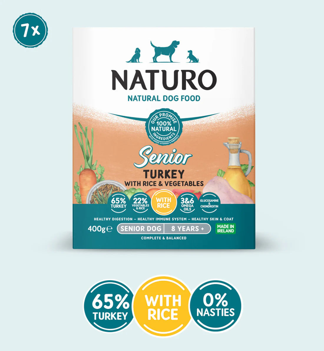 Naturo Senior Turkey & Rice w/ Veg Canine 400g