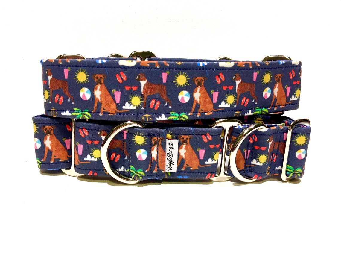 Wiggle Bumz Boxer on the Beach Martingale Collar