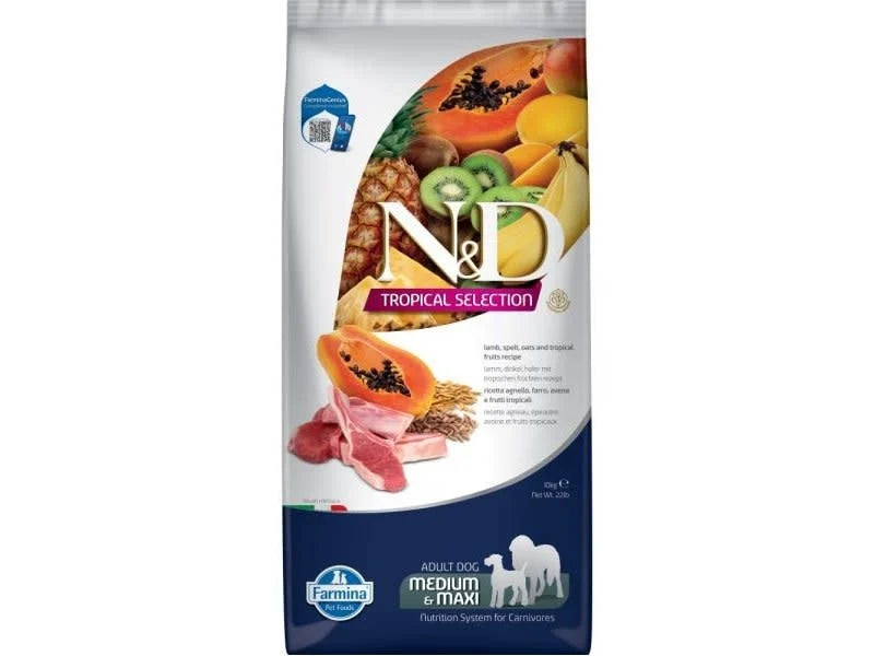Farmina N&D Tropical Selection Adult Med/Maxi Lamb, Spelt, Oats & Fruits for Dogs