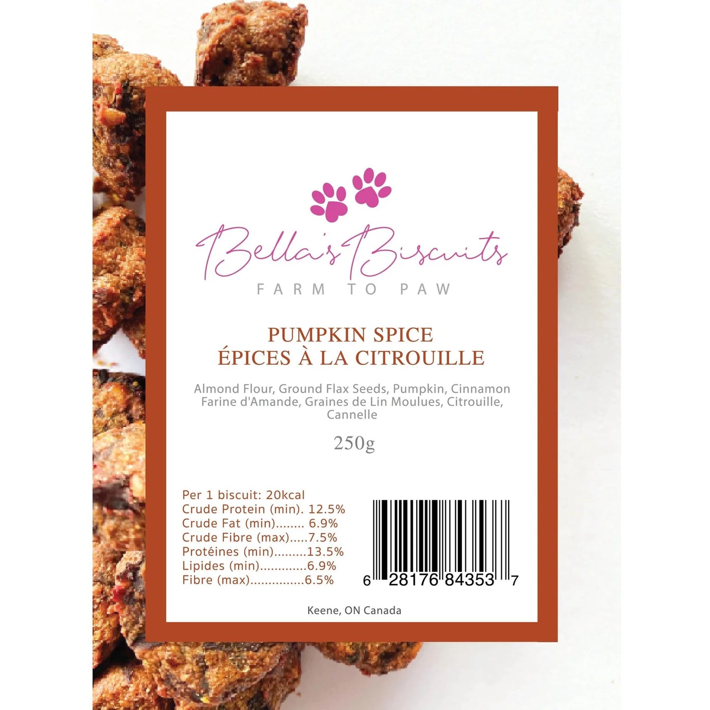 Bella's Biscuits Pumpkin Spice Dog Treats 250g