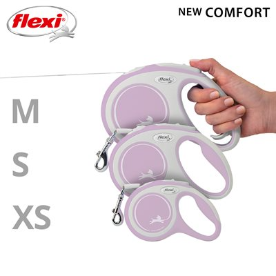 SMALL 5M COMFORT Flexi Pink Comfort Tape Retractable Leash