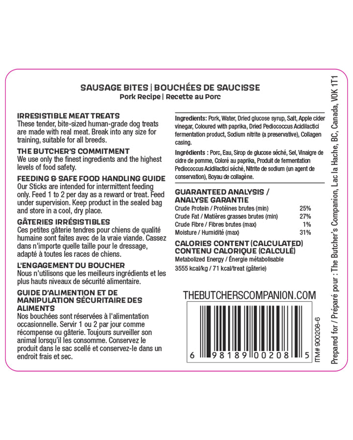 Butcher's Companion Pork Sausage Dog Treats