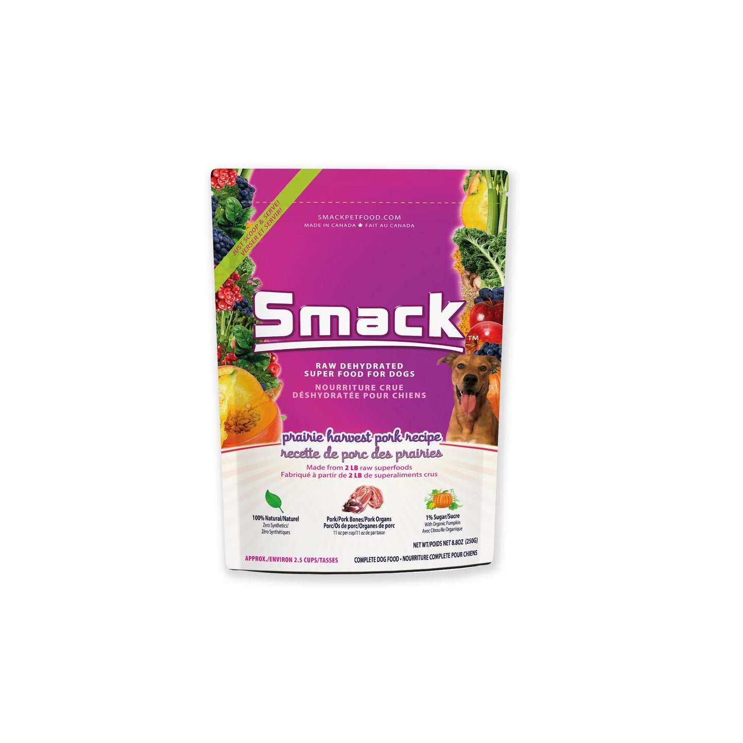 Smack 🍁Prairie Harvest Pork Raw Dehydrated Super Food for Dogs