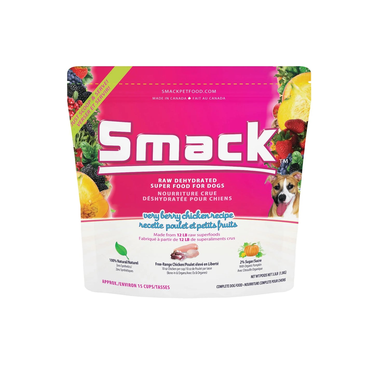 Smack 🍁Very Berry Chicken Raw Dehydrated Super Food for Dogs