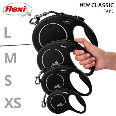 Flexi Black Classic Tape Retractable Leash