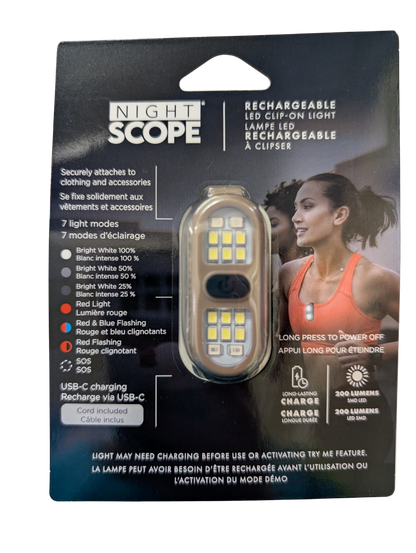 Night Scope LED Clip On Light Asst. Colours