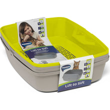MODERNA Lift to Sift Large Litter Tray Warm Grey and Lemon