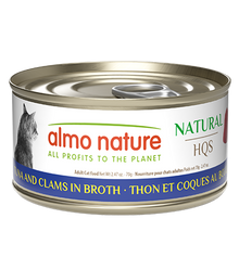 Almo Nature HQS Natural Cat Food - Tuna And Clams In Broth 70g