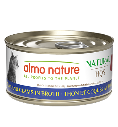 Almo Nature HQS Natural Cat Food - Tuna And Clams In Broth 70g