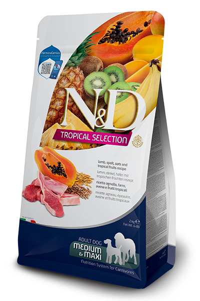 Farmina N&D Tropical Selection Adult Med/Maxi  Lamb, Spelt, Oats & Fruits for Dogs 2KG