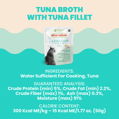 Almo Nature Hydration Help HQS Tuna Recipe in Broth Cat Food 50g