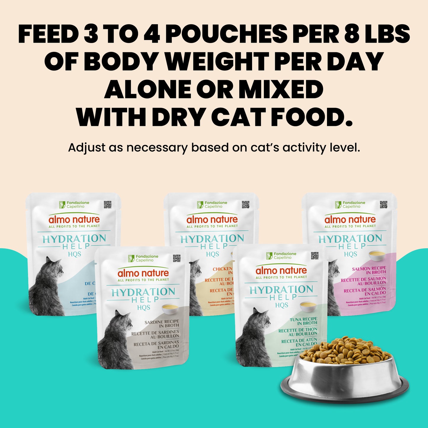 Almo Nature Hydration Help HQS Tuna Recipe in Broth Cat Food 50g