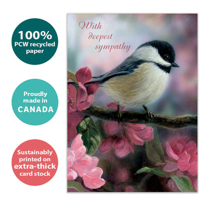 Tree Free Greetings 🍁Chickadee With Deepest Sympathy
