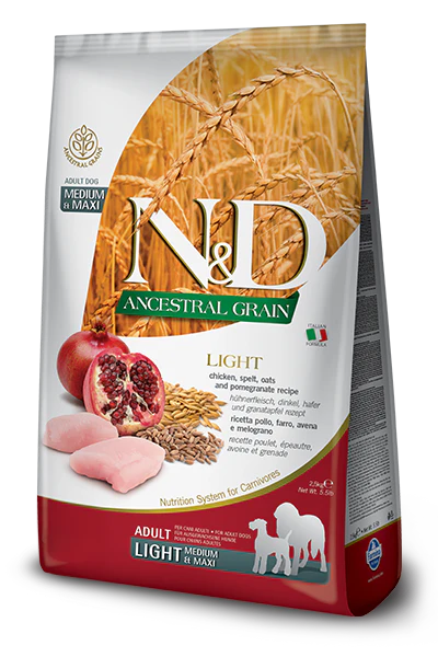 N&D Farmina Ancestral Grain Light Chicken & Pomegranate Med/Maxi Dog Food