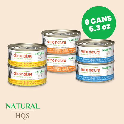 Almo Nature HQS Natural Rotational Diet - Chicken Selections & Tuna 6 Pack for Cats  6 x 150g