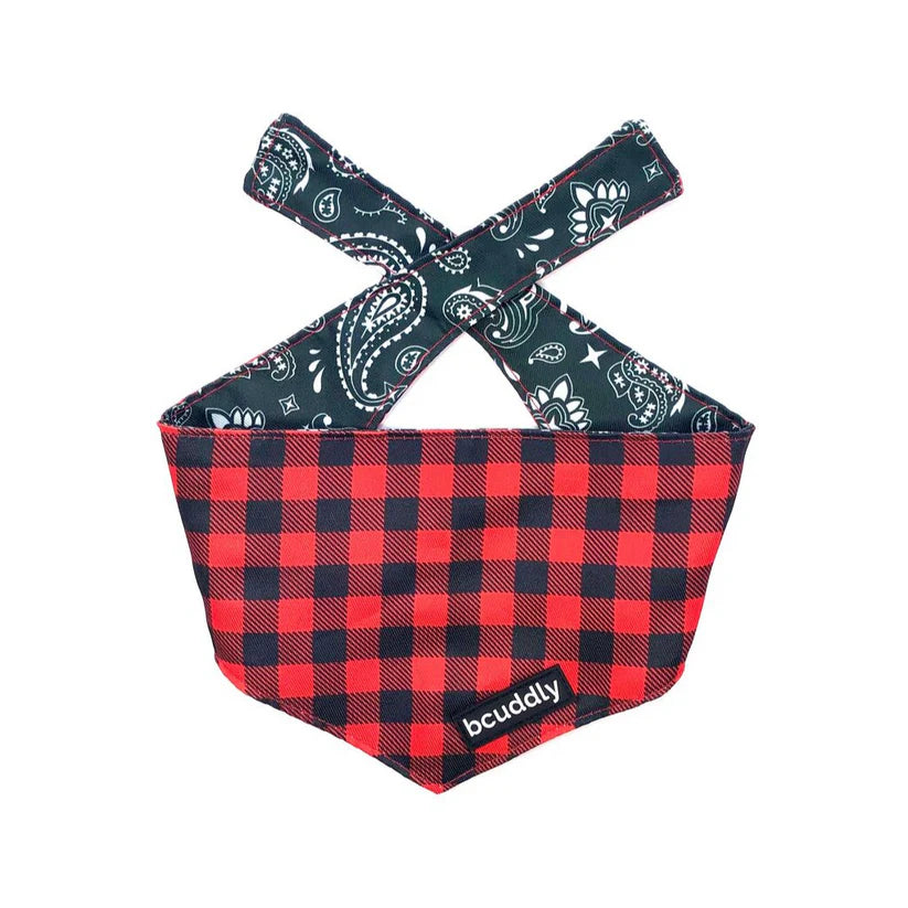BCuddly Red Plaid Classic Bandana